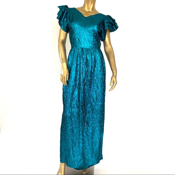 Vintage Dresses & Skirts - THE SHAY PHOENIX VINTAGE LAME EVENING WEAR DRESS